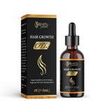 Hair Growth Oil 4fl (118 mL) bottle with packaging, promoting stronger, longer hair with natural ingredients.